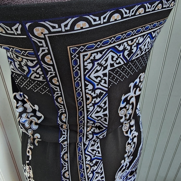 White House Black Market WHBM Blue Floral Print Strapless Dress XXS - Picture 8 of 14